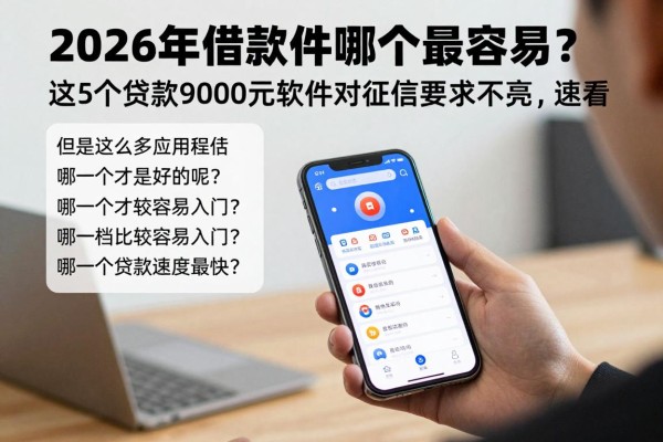 2026年借款软件哪个最容易？这5个贷款9000元软件对征信要求不高，速看！