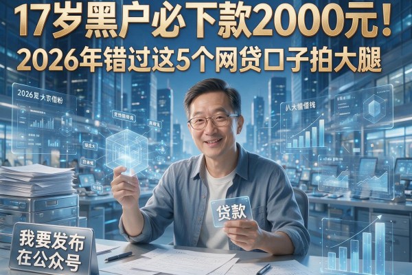 17岁黑户必下款2000元！2026年错过这5个网贷口子拍大腿