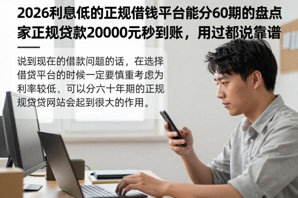 2026利息低的正规借钱平台能分60期的盘点,家正规贷款20000元秒到账,用过都说靠谱