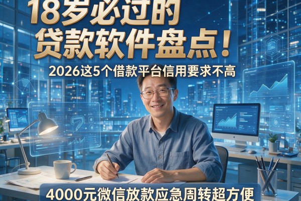 18岁必过的贷款软件盘点!2026这5个借款平台信用要求不高,4000元微信放款应急周转超方便