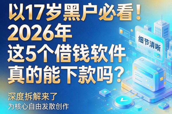17岁黑户必看！2026年这5个借钱软件真的能下款吗？深度拆解来了