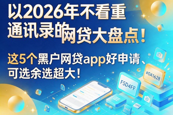 2026年不看重通讯录的网贷大盘点!这5个黑户网贷app好申请、可选余地超大!
