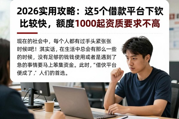 2026实用攻略:这5个借款平台下款比较快,额度1000起资质要求不高