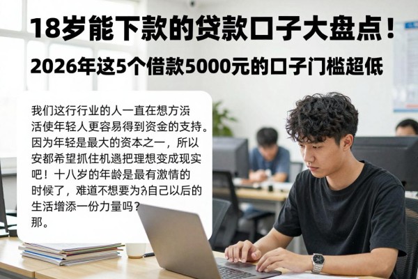 18岁能下款的贷款口子大盘点!2026年这5个借款5000元的口子门槛超低