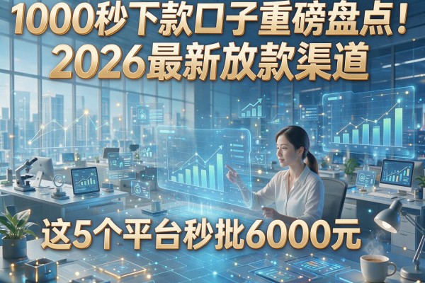 1000秒下款口子重磅盘点!2026最新放款渠道,这5个平台秒批6000元