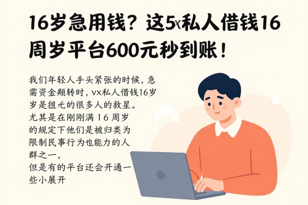 16岁急用钱？这5个vx私人借钱16周岁平台，6000元秒到账！