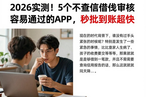 2026实测!5个不查征信借钱审核容易通过的APP,秒批到账超快