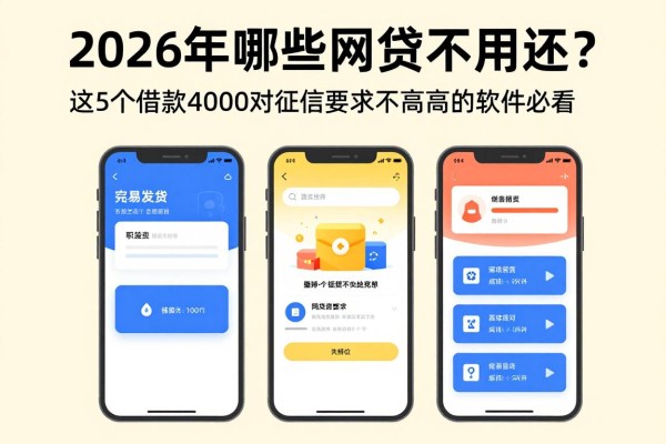 2026年哪些网贷不用还？这5个借款4000对征信要求不高的软件必看