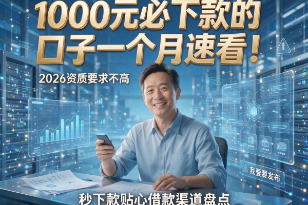 1000元必下款的口子一个月速看!2026资质要求不高、秒下款贴心借款渠道盘点