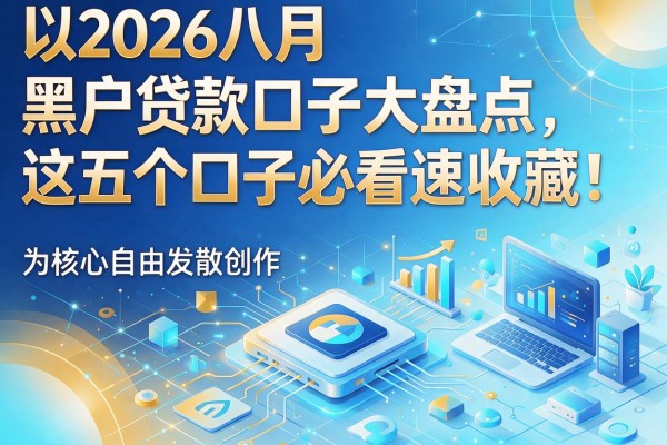 2026八月黑户贷款口子大盘点，这五个口子必看速收藏！