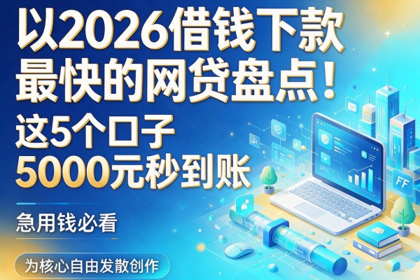 2026借钱下款最快的网贷盘点！这5个口子5000元秒到账，急用钱必看