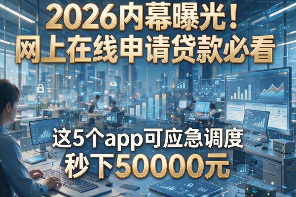 2026内幕曝光！网上在线申请贷款必看，这5个app可应急调度秒下50000元