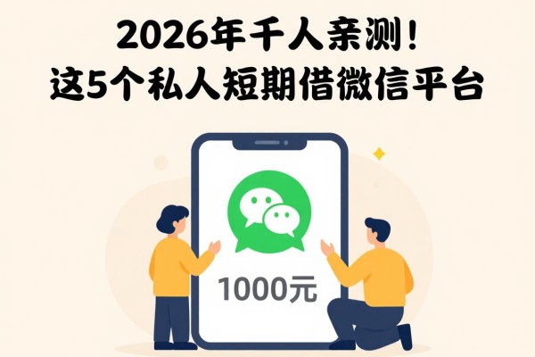 2026年千人亲测!这5个私人短期借款微信平台,1000元极速到账
