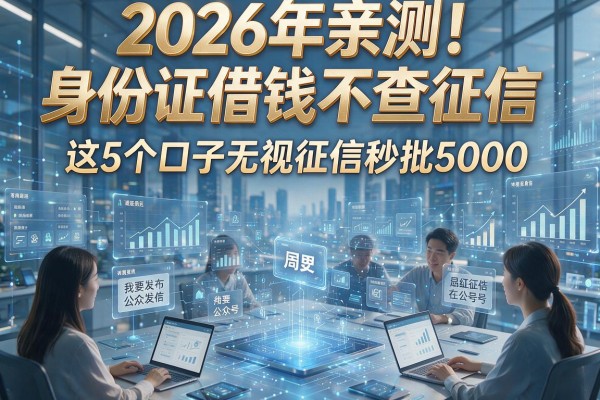 2026年亲测!身份证借钱不查征信,这5个口子无视征信秒批5000