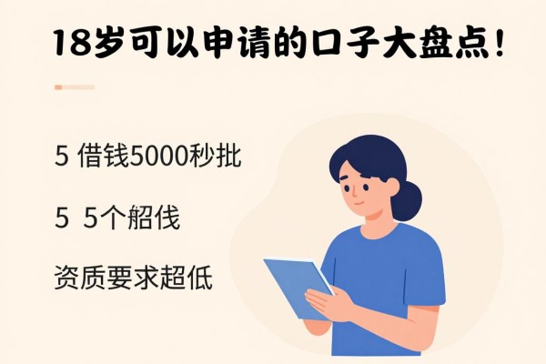 18岁可以申请的口子大盘点！这5个借钱5000秒批、资质要求超低