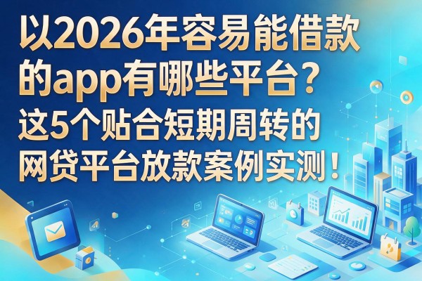 2026年容易能借款的app有哪些平台？这5个贴合短期周转的网贷平台放款案例实测！