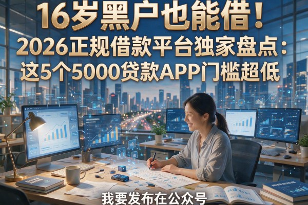 16岁黑户也能借！2026正规借款平台独家盘点：这5个5000贷款APP门槛超低