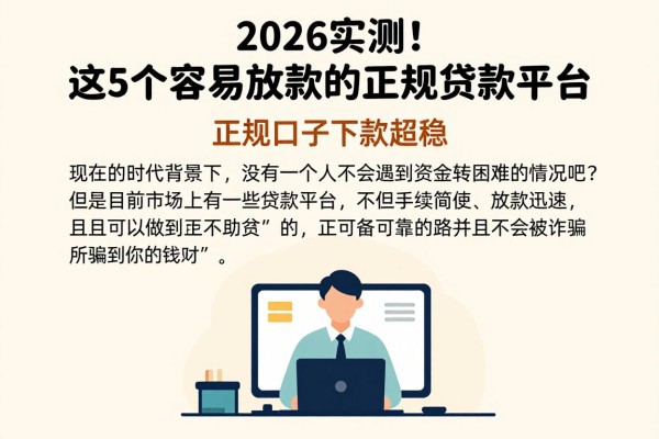 2026实测！这5个容易放款的正规贷款平台，正规口子下款超稳