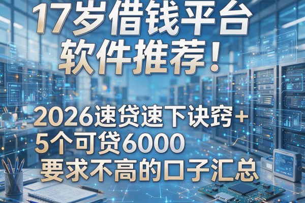 17岁借钱平台软件推荐!2026速贷速下诀窍+5个可贷6000要求不高的口子汇总