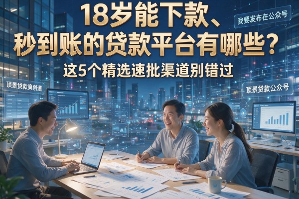 18岁能下款、秒到账的贷款平台有哪些？这5个精选速批渠道别错过！
