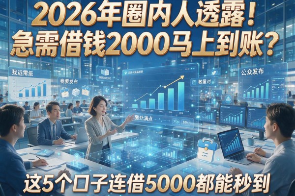2026年圈内人透露!急需借钱2000马上到账?这5个口子连借5000都能秒到