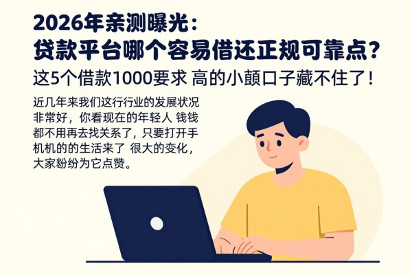 2026年亲测曝光:贷款平台哪个容易借还正规可靠点?这5个借款1000要求不高的小额口子藏不住了!