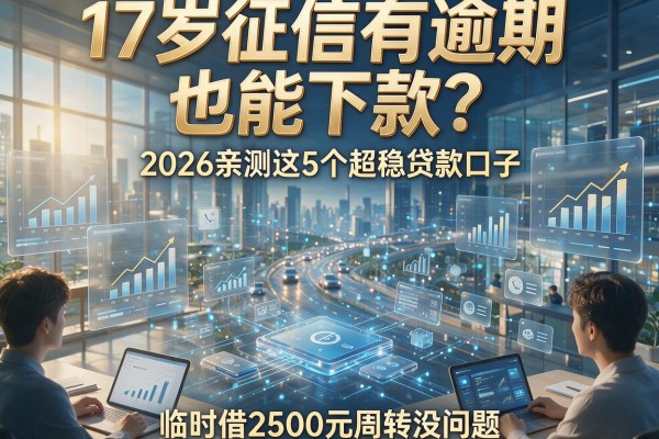 17岁征信有逾期也能下款?2026亲测这5个超稳贷款口子,临时借2500元周转没问题