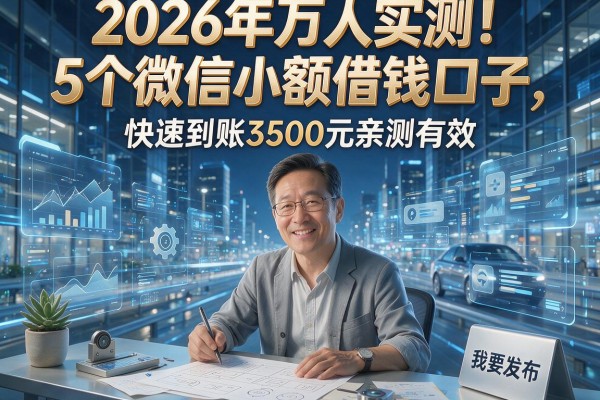 2026年万人实测！5个微信小额借钱口子，快速到账3500元亲测有效