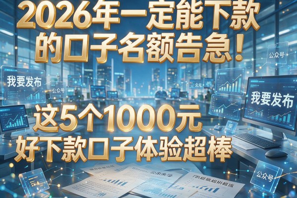 2026年一定能下款的口子名额告急!这5个1000元好下款口子体验超棒