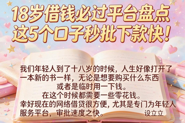 18岁借钱必过平台盘点，这5个口子秒批下款快！