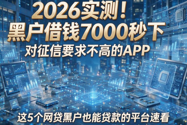 2026实测！黑户借钱7000秒下、对征信要求不高的APP，这5个网贷黑户也能贷款的平台速看