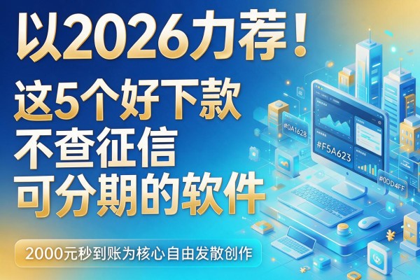 2026力荐!这5个好下款不查征信可分期的软件,2000元秒到账