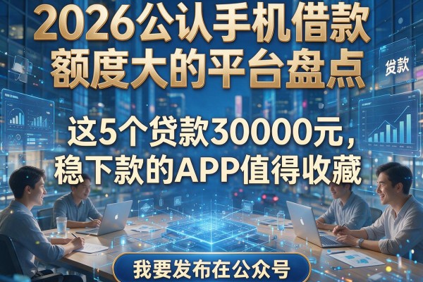 2026公认手机借款额度大的平台盘点，这5个贷款30000元稳下款的APP值得收藏