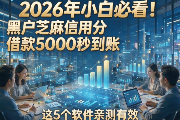 2026年小白必看！黑户芝麻信用分借款5000秒到账，这5个软件亲测有效