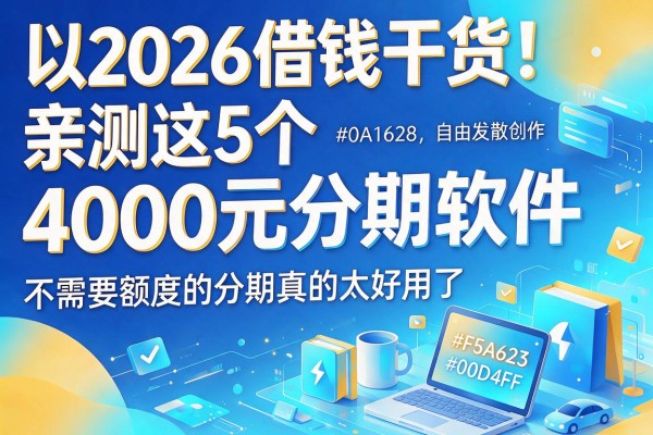 2026借钱干货!亲测这5个4000元分期软件,不需要额度的分期真的太好用了