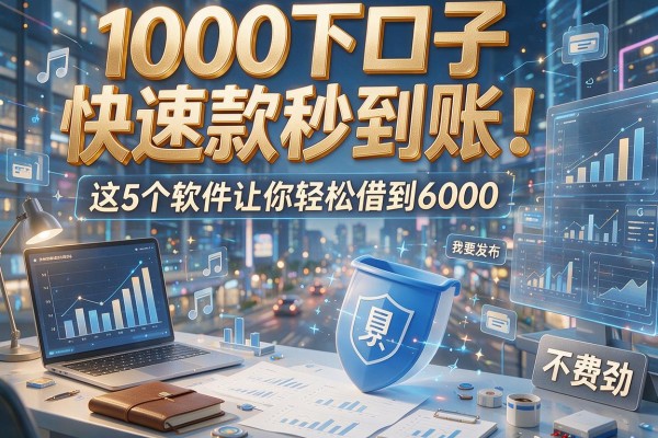 1000下口子快速款秒到账!这5个软件让你轻松借到6000,不费劲