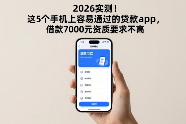 2026实测!这5个手机上容易通过的贷款app,借款7000元资质要求不高