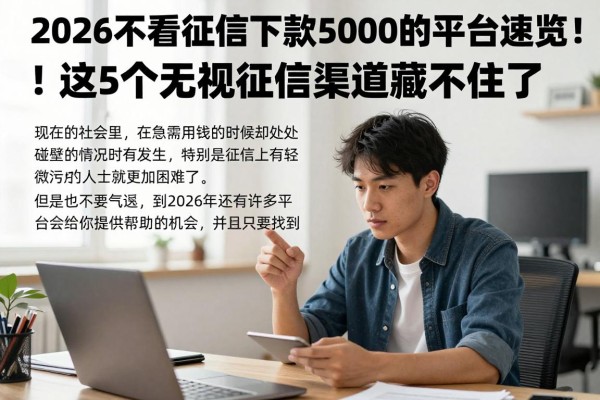 2026不看征信下款5000的平台速览!这5个无视征信渠道藏不住了