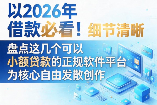 2026年借款必看！盘点这几个可以小额贷款的正规软件平台