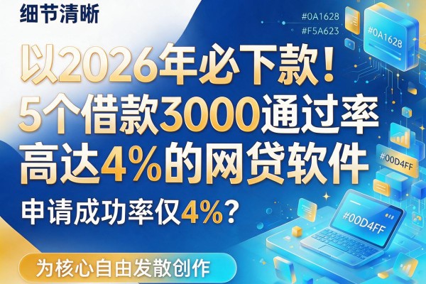 2026年必下款!5个借款3000通过率高达4%的网贷软件,申请成功率仅4%?