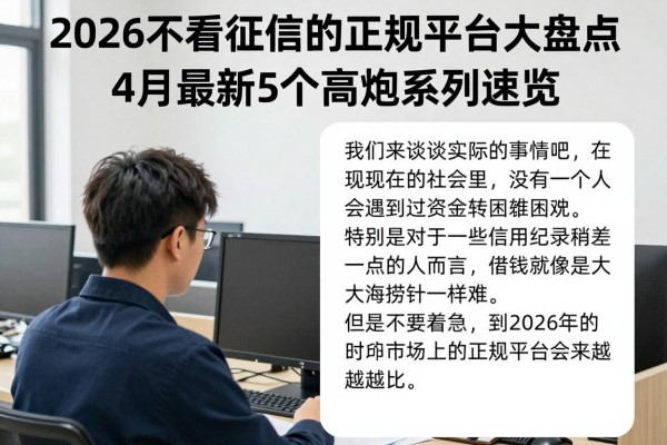 2026不看征信的正规平台大盘点！4月最新5个高炮系列速览