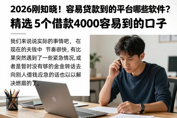 2026刚知晓！容易贷款到的平台有哪些软件？精选5个借款4000容易到的口子