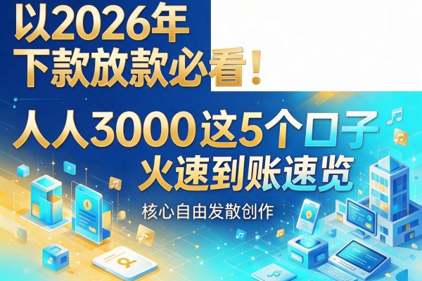 2026年下款放款必看!人人3000这5个口子火速到账速览