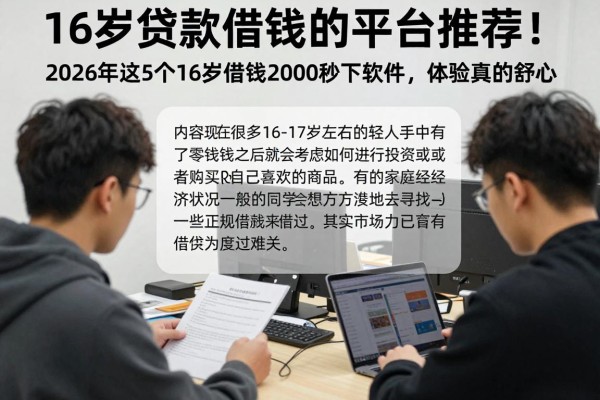 16岁贷款借钱的平台推荐！2026年这5个16岁借钱2000秒下软件，体验真的舒心