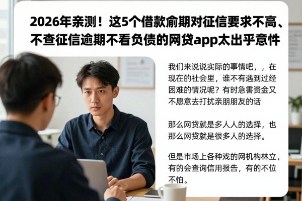 2026年亲测！这5个借款逾期对征信要求不高、不查征信逾期不看负债的网贷app太出乎意料