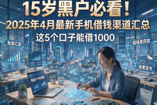 15岁黑户必看！2025年4月最新手机借钱渠道汇总，这5个口子能借1000