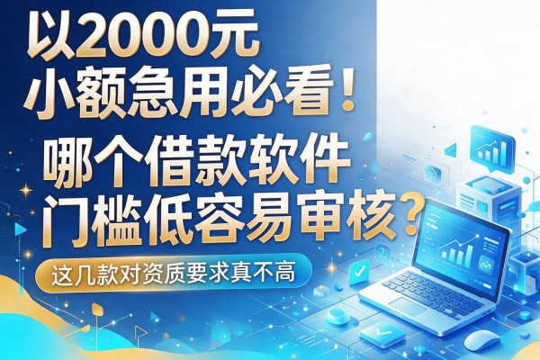 2000元小额急用必看！哪个借款软件门槛低容易审核？这几款对资质要求真不高