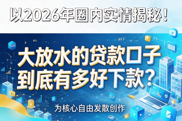 2026年圈内实情揭秘!大放水的贷款口子到底有多好下款?