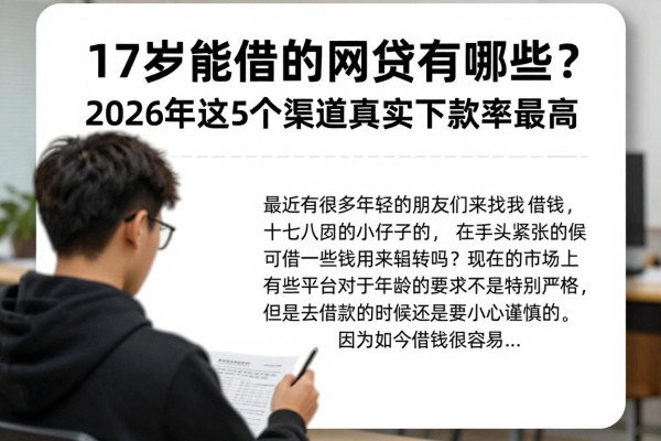 17岁能借的网贷有哪些？2026年这5个渠道真实下款率最高！