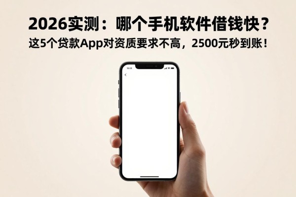 2026实测:哪个手机软件借钱快?这5个贷款App对资质要求不高,2500元秒到账!